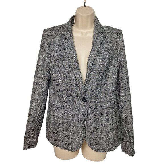 Tommy Hilfiger Blazer Women's Size 6 Gray Plaid - Picture 2 of 6